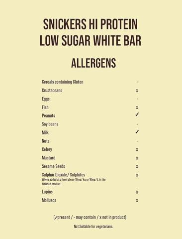 SNICKERS HIGH PROTEIN BAR LOW SUGAR WHITE 57Gx 12 Adet