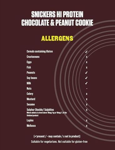 SNICKERS HIGH PROTEIN CHOCOLATE & PEANUT COOKIE 60G x 12 Adet