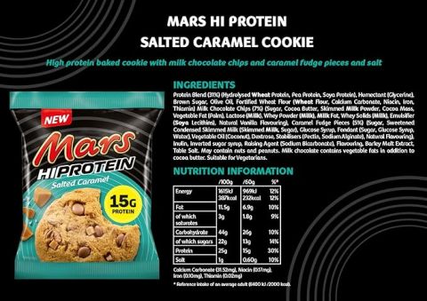 MARS HIGH PROTEIN SALTED & CARAMEL COOKIE 60G x 12 Adet