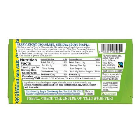 TONYS DARK ALMOND SEA SALT 180G